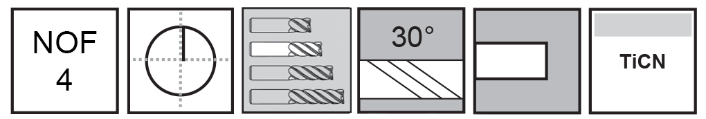 M.A.Ford®                                          TuffCut® GP 4 Flute End Mill                                                                         20mmx38x102 TiCN                                                                                     attributes