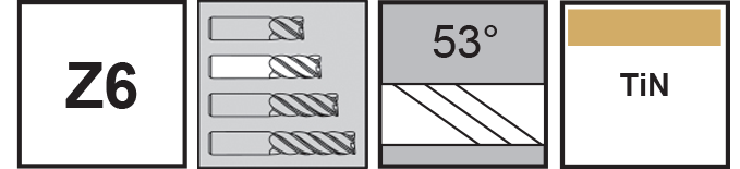 M.A. Ford®                                         TuffCut® SS 6 Flute End Mill                                                                         3/16x9/16x2 TiN                                                                                      attributes