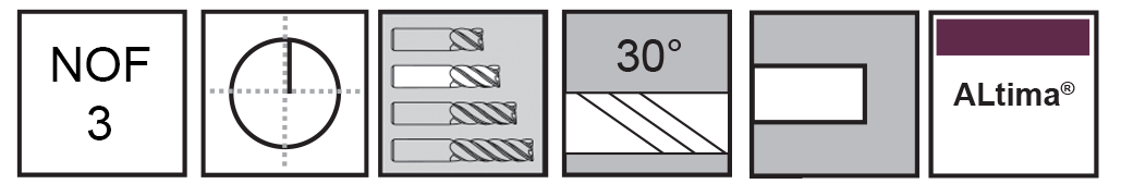 M.A.Ford®                                          TuffCut® GP 3 Flute End Mill                                                                         1mmx3x38 ALtima®                                                                                     attributes