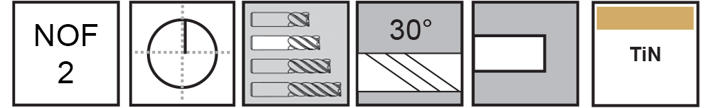 M.A.Ford®                                          TuffCut® GP 2 Flute End Mill                                                                         10mmx25x70 TiN                                                                                       attributes