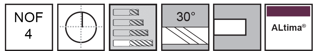 M.A.Ford®                                          TuffCut® GP 4 Flute End Mill Long                                                                    1/8x1x2-1/2 ALtima®                                                                                  attributes