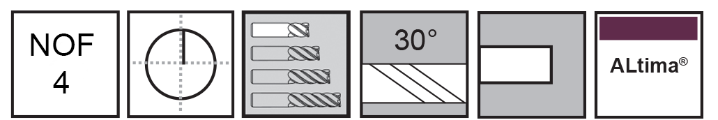 M.A.Ford®                                          TuffCut® GP 4 Flute End Mill Stub                                                                    8mmx13x51 ALtima®                                                                                    attributes