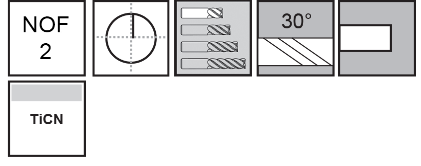 M.A.Ford®                                          TuffCut® GP 2 Flute End Mill Stub                                                                    10mmx14x51 TiCN                                                                                      attributes