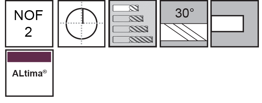 M.A.Ford®                                          TuffCut® GP 2 Flute End Mill Stub                                                                    20mmx25x76 ALtima®                                                                                   attributes