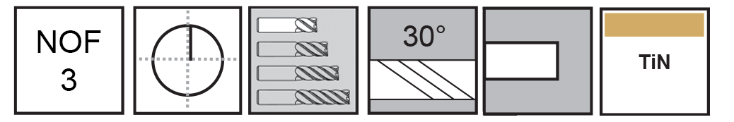 M.A.Ford®                                          TuffCut® GP 3 Flute End Mill Stub                                                                    5/16x1/2x2 TiN                                                                                       attributes